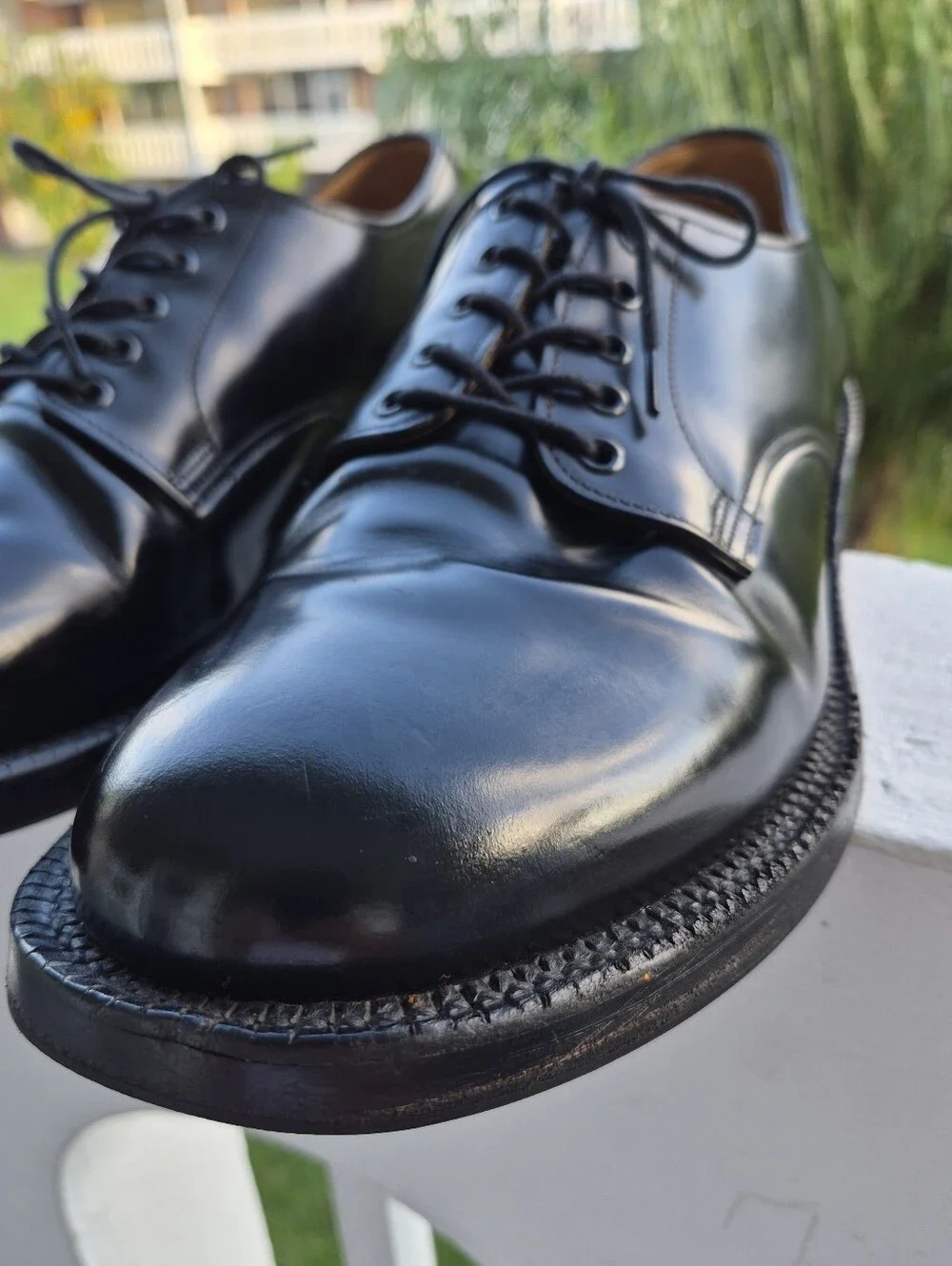 Grenson G:One Black Leather Derby Shoes Size 11G ( US 12 ).